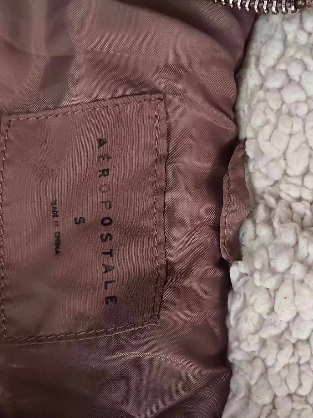 Aeropostale Women's Mauve Sherpa-Lined Jacket